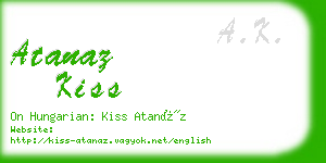 atanaz kiss business card